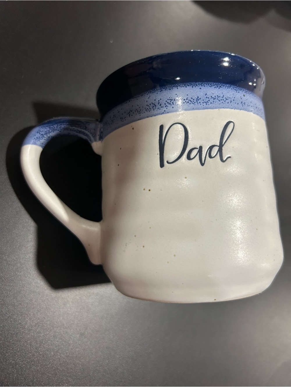 Dad Ceramic Coffee Mug in White and Navy